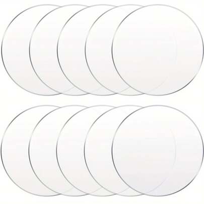 10pcs 1mm Thick Transparent Acrylic Discs - Suitable For Signage, Crafts, Frames, DIY Decor, Home Decor, Holiday Cards, Minimalist Design, Multipurpose Decoration, Smooth Surface, Lightweight Material, For Artists And Painters