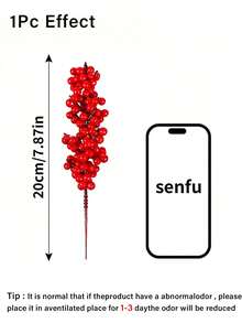 1/10/20/30pcs Red Artificial Berries Christmas Tree Decorations, Foam Holly Branches, Suitable For Christmas, Christmas Decorations, Room Decor, Home Decor, DIY Holiday Decor Accessories, Christmas Gift Wrapping Supplies, New Year Decorations - Red - View 4