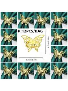 1 قطعة/6 قطع/12 قطعة من حلقات المناديل الإبداعية، حاملات المناديل الزخرفية لعيد الميلاد، الحياة الريفية، الزفاف، المطعم، الفندق، عيد الحب، الولائم، طاولات البوفيه، مستلزمات الحفلات، ديكور طاولة المطبخ المنزلي