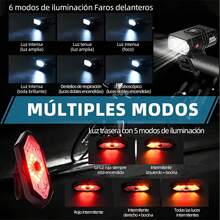 Sebami Luces para Bicicleta, Luz Bicicleta Recargable 1000 Lumen con Luz Trasera,Lámpara para Bicicleta IPX5 Impermeable,Linterna Bicicleta para Ciclismo y Camping Senderismo etc - Oro rosa - Ver 4