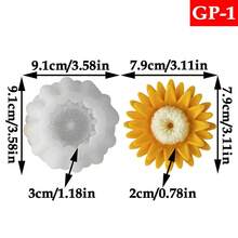1 件向日葵硅胶蜡烛模具适用于 3D 芳香疗法 DIY、肥皂、粘土、石膏、环氧树脂工艺、节日礼物 - 白色 - 查看 10