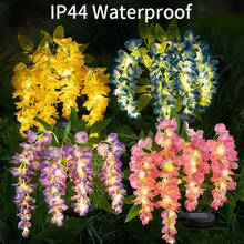 10Pcs Solar Wisteria Flower LED Light, Outdoor Garden Patio Decorative Lamp, 52pcs Beads, Dual Mode (Normal & Blinking), Plastic Material, Light Sensor Control, Removable Photovoltaic, Solar Charging Nickel Battery, Outdoor Illumination|Vibrant Garden Decor|Realistic Flower Shape, Solar Garden Lights(Pink, Blue, Yellow, Purple) - 紫藤花 - 查看 2