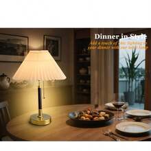 QUIGO Bedside Table Lamp For Bedroom Living Room-3 Color Temperature,Bedside Lamps For Nightstand With Fabric Lampshade, Solid Wood & Brass, Modern End Table Lamp, Led Side Table Desk Lamp Vintage BW01T - Xem 11