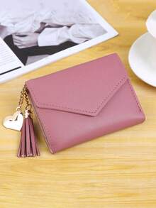 1 chiếc ví nhỏ kiểu cổ điển trơn, đựng tiền xu, thẻ tín dụng, ví da thật, ví nhỏ gọn cho nữ, ví nhỏ xinh mùa thu. - Nhiều màu - Xem 14