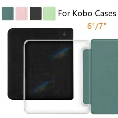 适用于 Clara Colour 和 Libra Color/Libra2 的超透明亚克力保护壳，6 英寸，Clara Colour(2024)/Clara BW(2024)/Clara 2E(2022)，7 英寸，TPU 软垫保护，自动唤醒/休眠