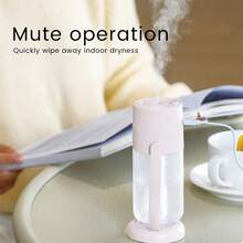 FIORIA 1 szt. obrotowy nawilżacz powietrza o kącie 45 stopni z efektem rozgwieżdżonego nieba, odpowiedni do biura, salonu, samochodu, sypialni, zasilany przez złącze typu C, duża wydajność mgiełki, cicha praca