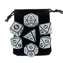 7pcs Polyhedral Dice Set With Velvet Bag, Tabletop RPG Accessories, Perfect Christmas/Halloween Gift For Friends - Multicolor - View 11