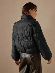 Wildy Women Zipper Long Sleeve Fashionable Winter Cold-Proof Jacket