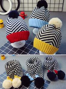 2 Packs Kids' Thermal Set - Striped Design, Stretch-Fit, 100% Polyester, Hand Wash Only, Unisex, Multiple Colors Available, Suitable For Daily Leisure, Parties, Autumn/Winter Seasons, And Christmas/Halloween/Easter Wear - Multicolor - View 7