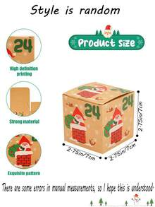 24pcs Christmas Advent Calendar Box, Santa Claus Snowman Candy Box Advent Calendar Gift Set, Perfect For Family Holiday Decoration - Multicolor - View 3