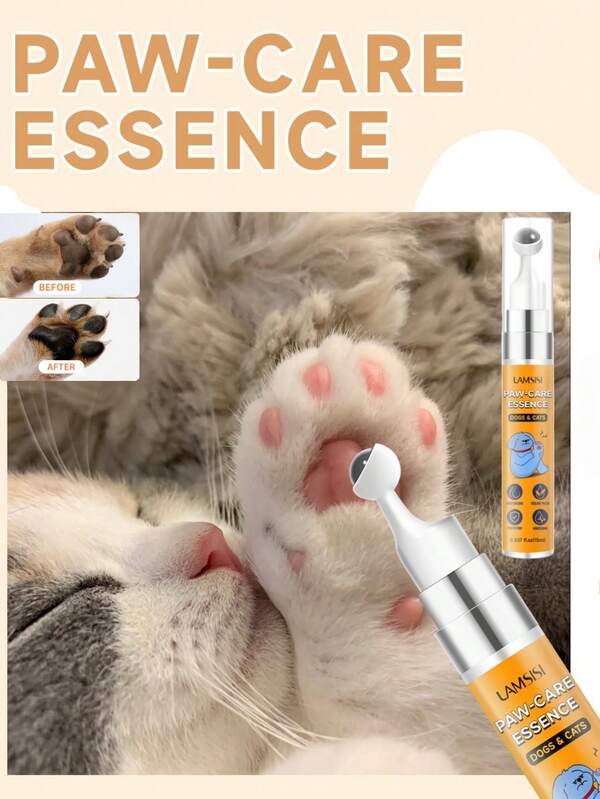1 pieza Esencia para el cuidado de las garras de las mascotas, hidratante y protector universal para perros y gatos, diseño de aplicador de bola de 15ml, hidratante para almohadillas, nariz y codos