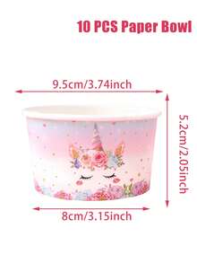 10Pcs 8oz Disposable Paper Bowl,Ice Cream Cups With Jungle Animals,Strawberries,Mermaids,Unicorns Design,Popcorn Box,Birthday Party Tableware,Picnic Party Supplies,Under The Sea Party Decor,Jungle Theme Birthday Party Decoration,Gender Reveal Party Decor,Baby Shower Decorations,1st Birthday Party Decorations - 彩色 - 查看 15