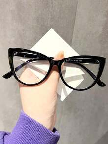 1pc/2pcs/3pcs Unisex Transparent Lens Fashion Cat Eye Leopard Print Non-Prescription Glasses, Suitable For Daily Computer, TV, Gaming, Mobile Phone Use To Relieve Eye Fatigue - rùa đồi mồi - Xem 6