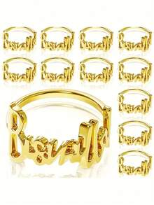 1 قطعة/6 قطع/12 قطعة من حلقات المناديل الإبداعية، حاملات المناديل الزخرفية لعيد الميلاد، الحياة الريفية، الزفاف، المطعم، الفندق، عيد الحب، الولائم، طاولات البوفيه، مستلزمات الحفلات، ديكور طاولة المطبخ المنزلي