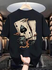Fashionable Printed T-Shirt For Men - Black - View 1