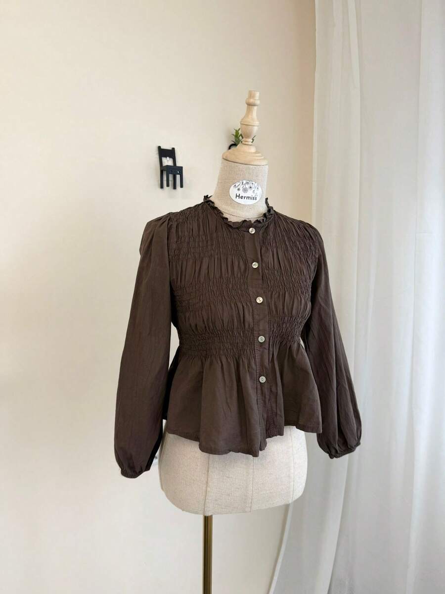 Women Blouses - Chocolate Brown - View 1