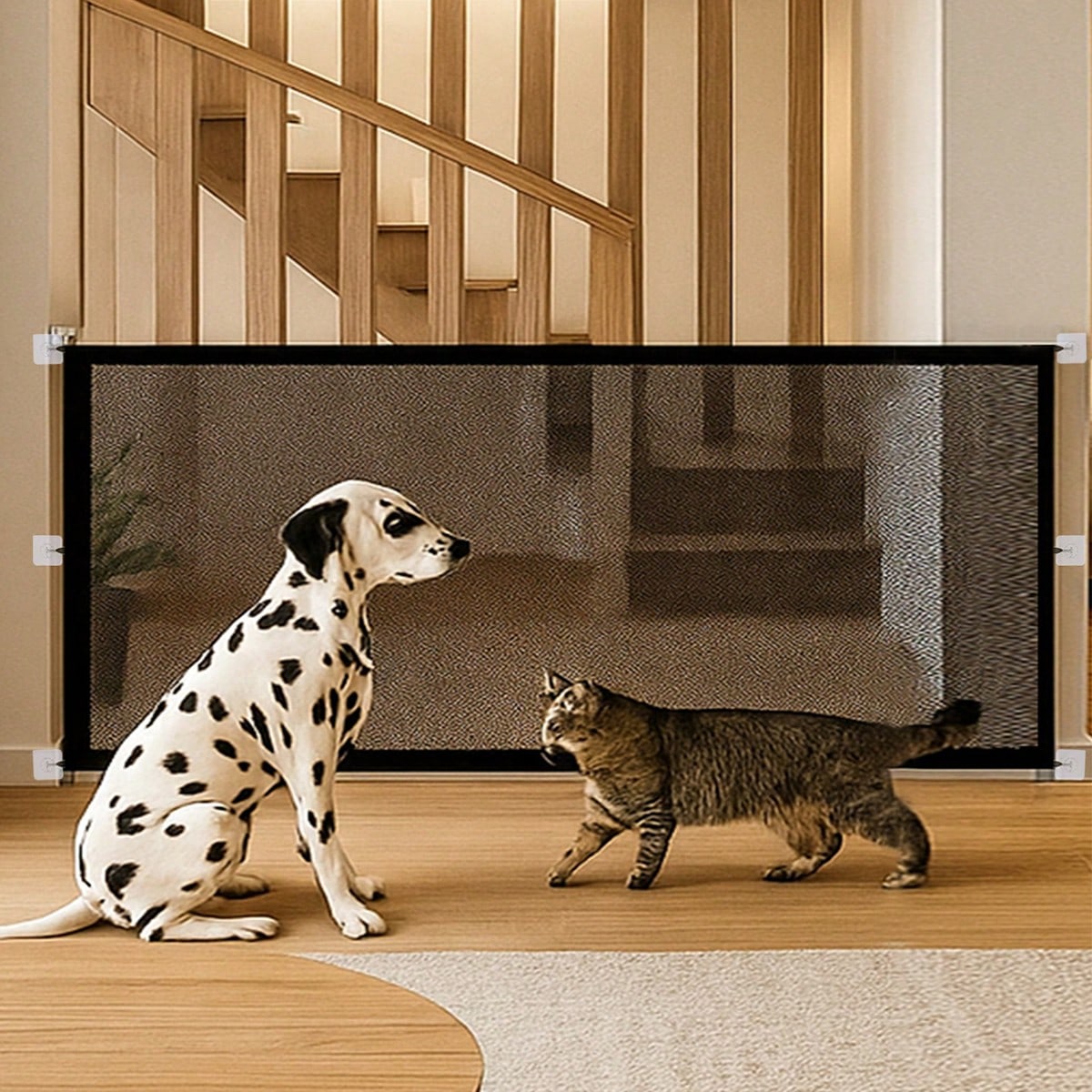 1 pezzo Recinzione per animali domestici, Porta in rete pieghevole portatile, Recinzione di isolamento per porta, Fermaporta in rete, Rete di