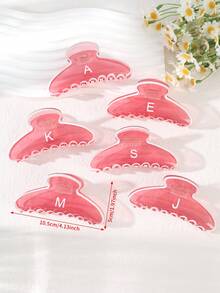 1个粉色字母发爪夹，适合日常佩戴 - 彩色 - 查看 2