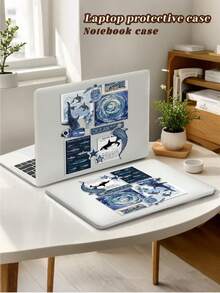 1 Piece, Deep Blue Ocean Biology Apple Laptop Protective Case, Frosted Transparent Ultra-Thin Acrylic, Frosted Anti Fingerprint, All Inclusive Anti Drop, 3D Heat Dissipation Hole, Compatible With Air13 2025/Pro 16 M4/M3/M2, Preferred Protective Case For Business And Office Use