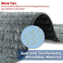 Almohadilla eléctrica, utilizada para aliviar el dolor en la espalda, los hombros, el cuello, las rodillas y las piernas. 6 niveles de calentamiento rápido, con función de apagado automático, lavable a máquina, terapia térmica de doble modo: húmeda/seca (gris). - Gris - Ver 4