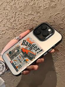 1个赛车、字母、报纸标语图案手机壳，防震保护套，兼容 7、8、X、XS、XR、11、12、13、14、15、16 Pro Max，时尚耐用设计，也适用于三星A33(5G)/A32(4G)/A52(5G/4G兼容)/S20FE/S21FE/A14(4G/5G兼容)/S23/S23 Plus/S23 Ultra/S23 FE/A55 5G/S24/S24 Plus/S24 Ultra/A05/A05s/A15(4G/5G兼容) - 灰色 - 查看 5