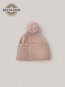 Women's Warm Fluffy Winter Hat, Fashion Wool Knitted Pom Pom Beanie, Warm And Versatile, 1 Piece, Cute. Women's Fluffy Pom Pom Knitted Hat, Perfect For Winter And Autumn. - Pink - View 4