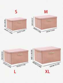 1pc Cotton And Linen Hand-Held Storage Box With Lid, Clothes Sorting Box, Folding Cabinet, Toy Wardrobe, Organizing Moving Box