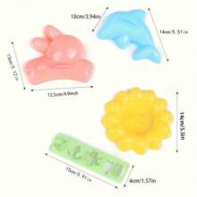 4 pièces Moule à riz en forme de dauphin, lapin, soleil. Accessoires de bento pour faire des sushis. Coupe-algues nori. Outils de cuisine DIY pour repas familiaux. Convient pour la préparation de boîtes à bento