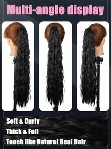 Synthetic 24 Inch Women's Rubber Band Style Corn Whisker Ponytail, Suitable For Women's Daily Wear
