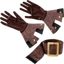 1 Set Disfraz de Robin Hood de ante sintético verde para mujer, adecuado para la actuación del Día de San Patricio, para todas las estaciones