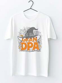 Camiseta de Mujer 100% 180gsm Pesada con Estampado Gótico y Vikingo - Blanca con Barco Nórdico , Letras Rúnicas en Naranja. Cuello Redondo Casual para Halloween, Fiestas Temáticas e casual. Divertida Prenda Mitológica Escandinava, Lavable a Máquina, Cómoda Todos los Meses. Impresión Vivaz, Ajuste Relajado, Moda Urbana Juvenil. ¡Esqueleto Bailarín! Camisetas Gotikas o Tema del Día de Muertos - Blanco - Ver 2