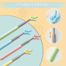 1pc Extendable Pointer Sticks, Stainless Steel Finger Pointers,Reading Assistance Tools, Assorted Colors (Blue, Purple, Yellow, Green, Pink)