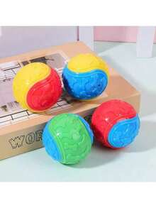 1个 - 吱吱作响的狗狗球 - 高弹TPR橡胶玩具，适合互动玩耍，缓解出牙不适，2.5英寸，鲜艳色彩（黄、蓝、红、紫、绿） - 可搭配发射器进行趣味训练、捡球游戏和泳池游戏 - 活力狗狗球 - 发射器