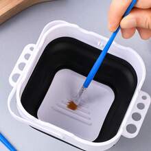 Collapsible Bucket, Collapsible Paint Basin, Oil And Water Cup, Multifunctional Brush Cleaner, Paint Brush Holder, Brush Cleaning Tools, Watercolor Brush Cleaner, Paint Brush Detergent - Multicolor - View 8