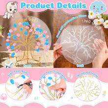 Gender Reveal Fingerprint Tree Boy Or Girl Party Ideas Baby Shower Guest Book Party Game Gender Reveal Party Supplies For Baby Shower He Or She Party Keepsake(Classic) - Multicolor - View 5