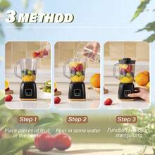 Mini Portable Fruit Juicer Blender, LED Display Smoothie Maker, USB Rechargeable Crushed Ice Machine For Milkshake & Fresh Juice