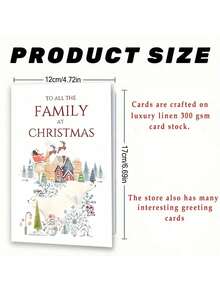 1pc Interesting Christmas Greeting Card With "Merry Christmas To All Families" Text, Decorated With Christmas Elements To Express Warm Christmas Wishes To The Recipient, A Great Gift For Family And Friends On Christmas And Other Special Occasions. - Multicolor - View 2