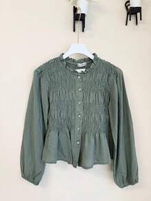 Women Blouses - Army Green - View 2