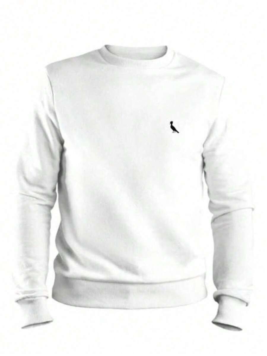 Men's Round Neck Sweatshirt Sweater New Release - trắng - Xem 1