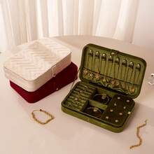 1pc Luxury Jewelry Box Organizer - Large Capacity Jewelry Storage Case With Soft Velvet-Lined Compartments, Elegant Burgundy/Deep Red - Portable Jewelry Organizer Box For Women, Birthday & Christmas Gifts For Her, Large Jewelry Box, Secure Clasp Closure, Jewelry Boxes