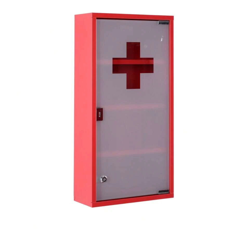 HOMCOM First Aid Cabinet, Medical Cabinet Made Of Stainless Steel With Lock, Model 3 Practical For Home And Office - 1 - 查看 1