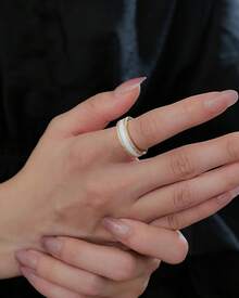 6mm White/Black Ceramic Rings Plus Cubic Zirconia For Women Comfort Fit Engagement Wedding Band Size 5-122025 - 6mm White+Gold - View 5