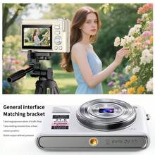 Cámara digital de 5K UHD y 64MP con lente retráctil, cámara para vlogging, zoom óptico 5X, pantalla de 3", enfoque automático y antivibración, cámara compacta de viaje para transmisión en vivo, tarjeta SD de 32GB y batería de 1200mAh, ideal para fotografía para principiantes, ajustes personalizables, excelente regalo para Navidad, Halloween, Acción de Gracias y cumpleaños