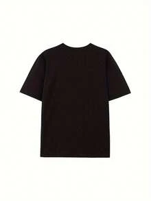 Camiseta Gráfica Riding-Rex para Hombre y Mujer - Divertido T-Rex Montando a Caballo con Arcoíris, Estrellas y Nubes - Camiseta Casual de Algodón 100% Suave y Transpirable para Parejas, Fiestas de Cumpleaños, Eventos Temáticos - Idea de Regalo Original con Diseño de Dinosaurio, Ocasiones Divertidas, Temática de Fantasía, Impresión de Calidad, Camiseta de Manga Corta, Ropa para Parejas - Negro - Ver 3