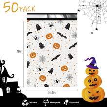 Jowlroel Halloween Poly Mailer , Waterproof And Tear-Resistant Shipping Bags For Clothing, Strong Mailing Bags With Self-Seal, Cute Packaging Bags For Small Business - White - View 7