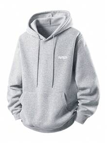 Plus Size Men's Thickened Hooded Loose Jacket, Warm And Casual, Versatile For Autumn/Winter