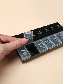 Large Capacity & Portable - 14 Compartments Fine Organizer Weekly Pill Organizer, Multifunctional Travel Pill Case For Daily Medication, Must-Have Health Essential For Students Back To School, Transparent Leak-Proof Compartments Design, Easily Manage Daily Medication, Perfect Companion For Home And Travel - Multicolor - View 7