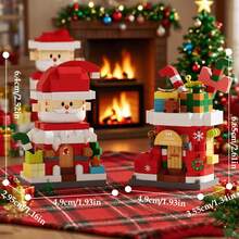 Santa's Cottage, Santa Claus, Christmas Tree, Train, Snowman Micro Particle Building Blocks, Creative Gift, Reindeer Assembly Blocks - Educational ABS Toy Box Packaging, Best Holiday Gift, Indoor Decoration, Christmas Decoration, Adult Building Blocks, Cottage, Gift, Christmas Train Set, Christmas Decoration, Building Blocks, Christmas Decoration, Living Room Christmas Hanging Decoration, Tabletop Decorative Ornament, Ideal Creative Christmas Gift For Family And Friends. - Multi-colored Santa Claus Tree House - View 24