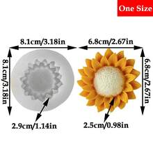 1 件向日葵硅胶蜡烛模具适用于 3D 芳香疗法 DIY、肥皂、粘土、石膏、环氧树脂工艺、节日礼物 - 白色 - 查看 9