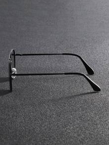 1 chiếc Kính râm thời trang hình bầu dục gọng kim loại đa năng cho nam, hoàn hảo để bảo vệ khỏi ánh nắng mặt trời ngoài trời Kính râm thanh lịch Kính râm Phụ kiện đi biển Kính râm Kính râm - màu xám đen - Xem 3